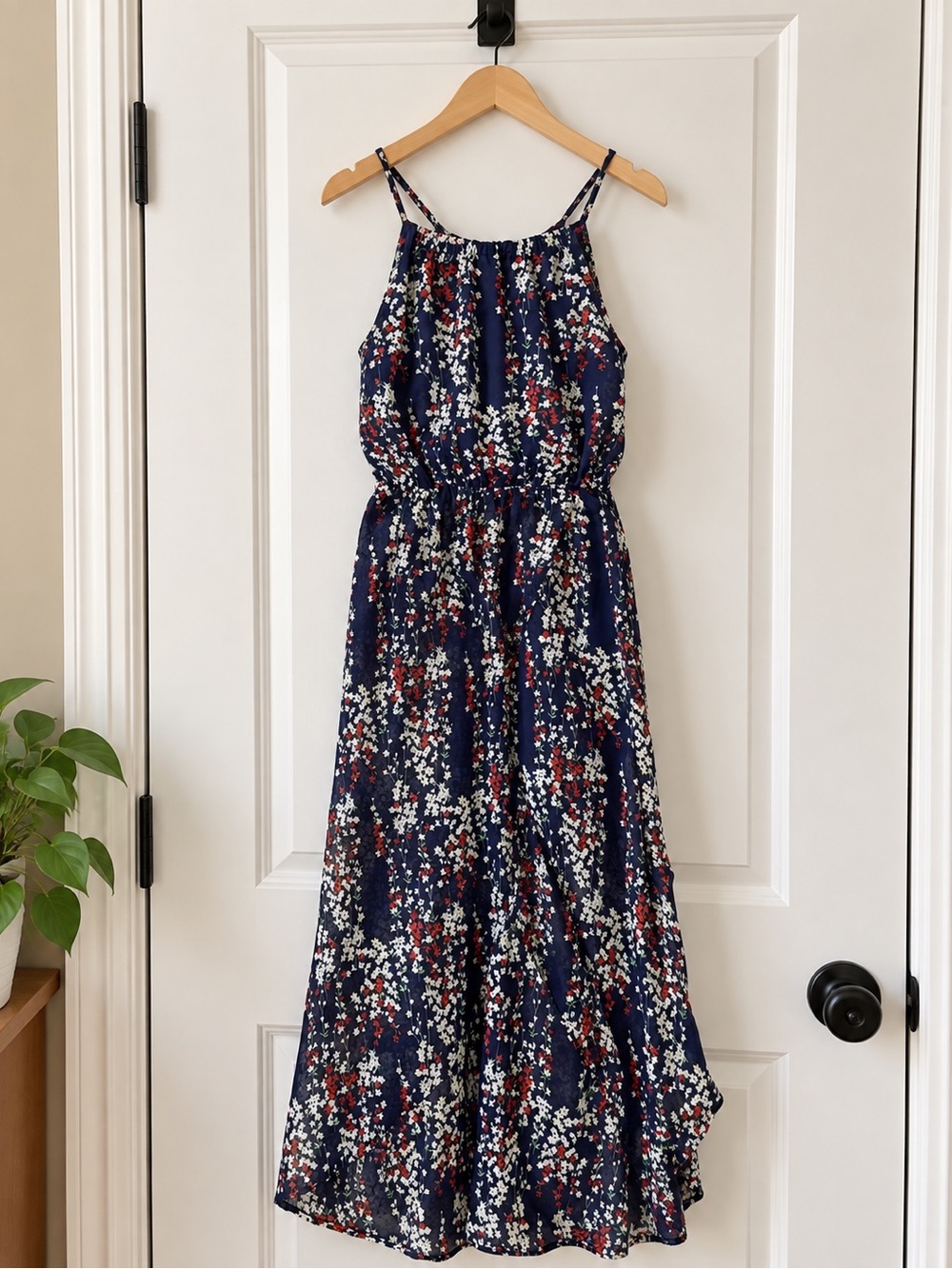 Women's Navy Floral Wrap Dress